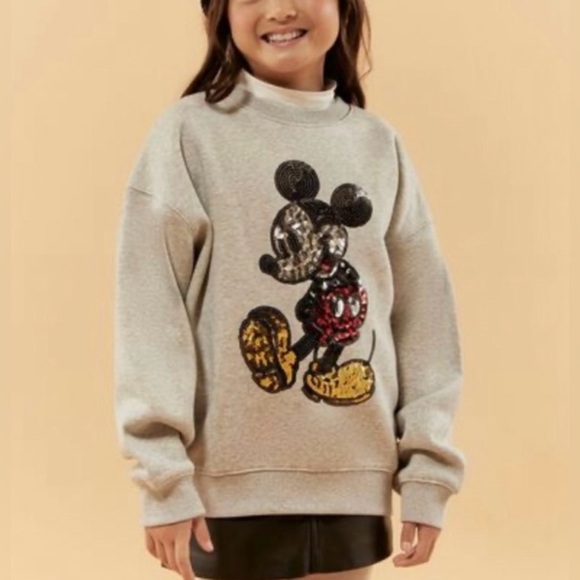 Forever 21 Kids Mickey Mouse Sequin Sweatshirt - Gray - Picture 1 of 10